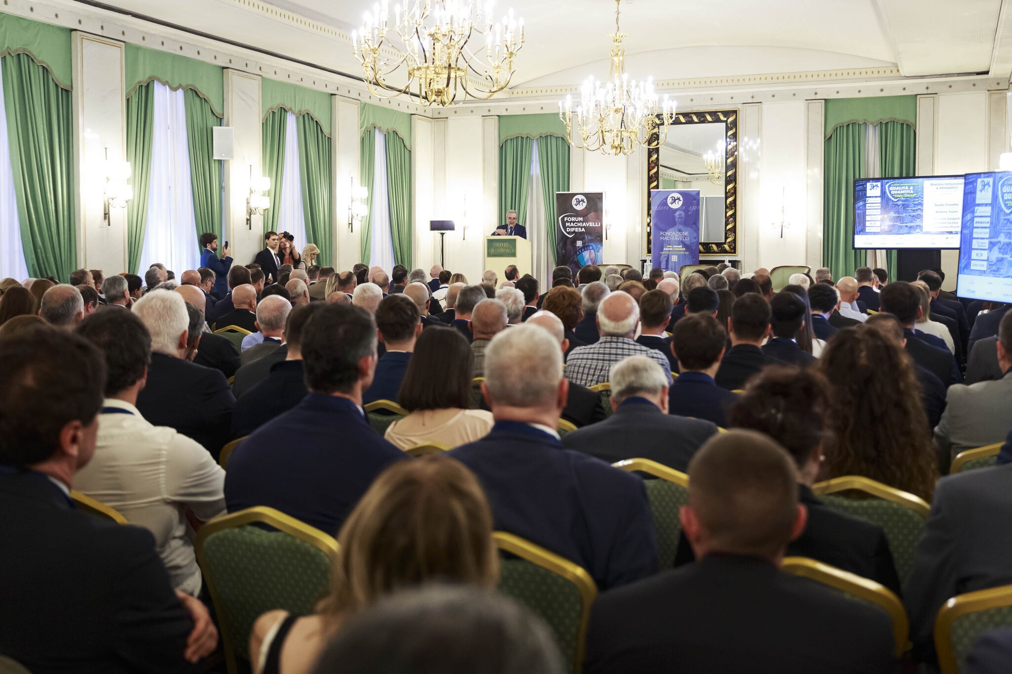 Veduta generale della Sala Verdi durante il V Forum Machiavelli Difesa 2026