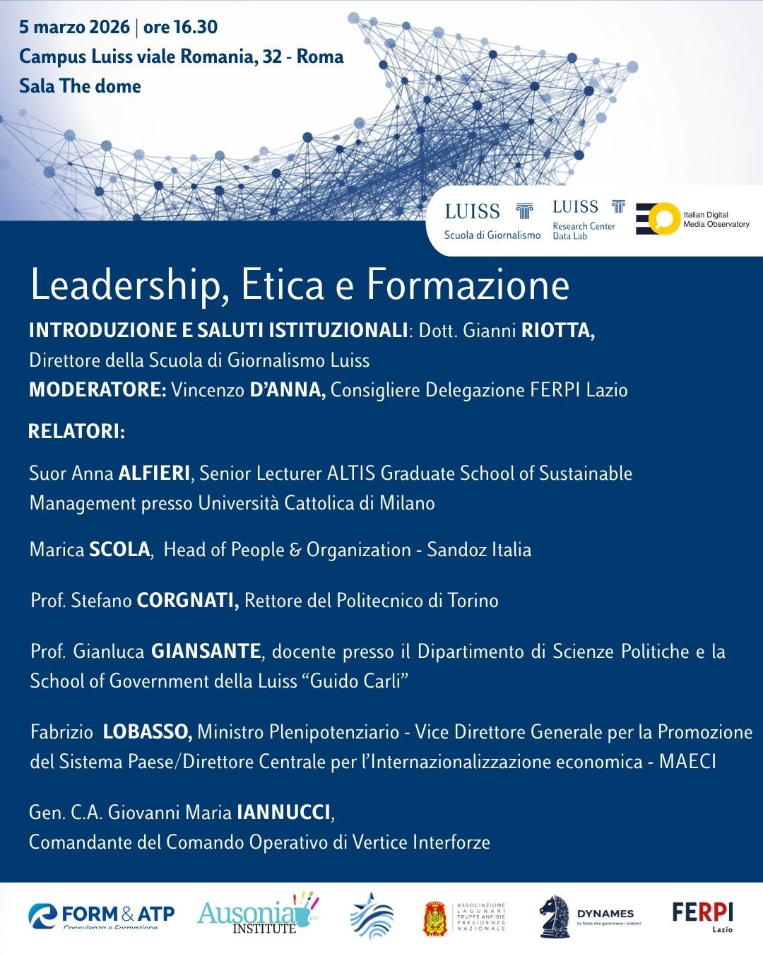 Immagine dell'evento Leadership, Etica e Formazione presso LUISS