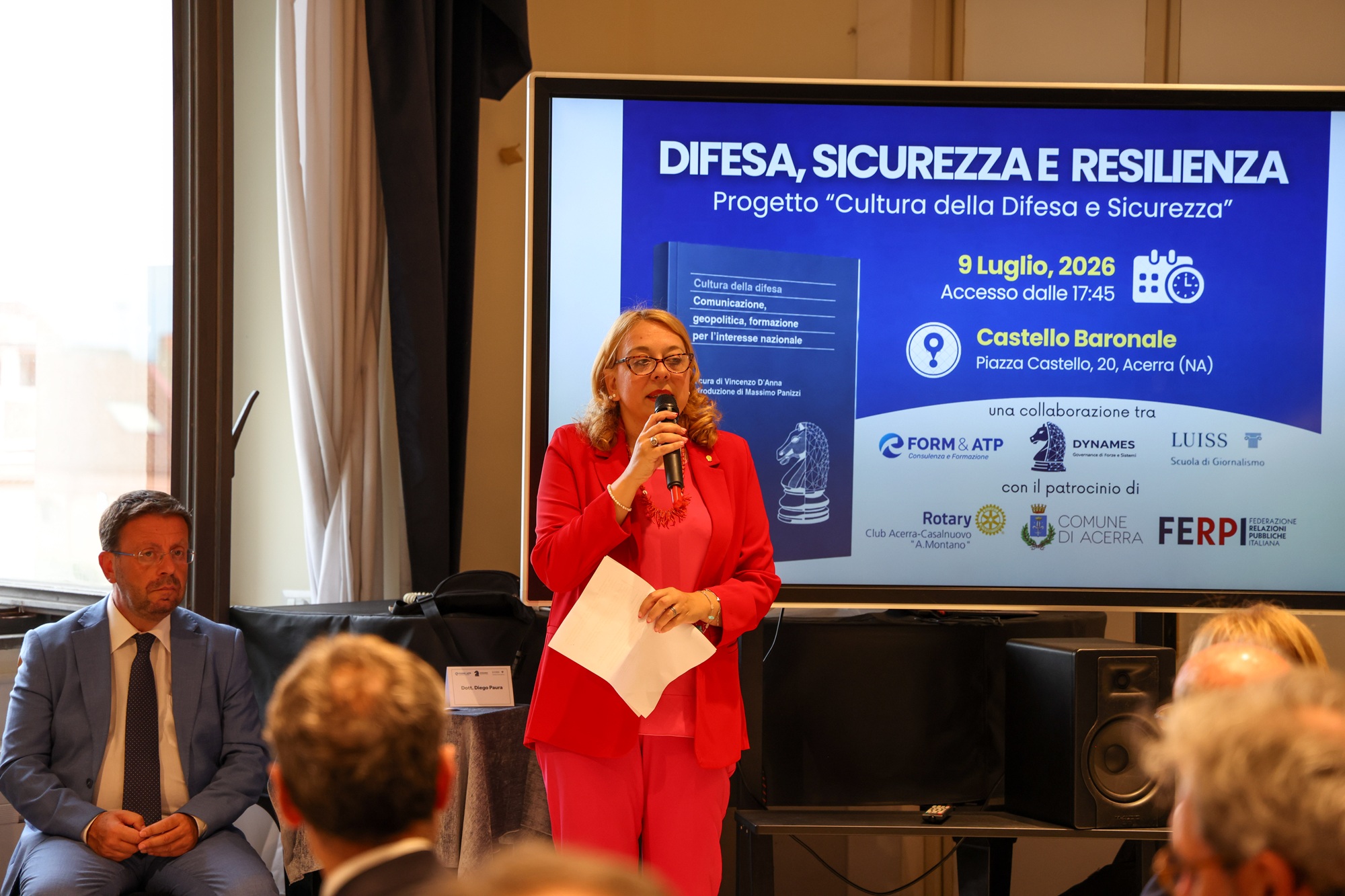 Saluti della Prof.ssa Daniela Brancaccio, Presidente Rotary Acerra-Casalnuovo - Difesa, Sicurezza e Resilienza, Acerra 9 luglio 2026