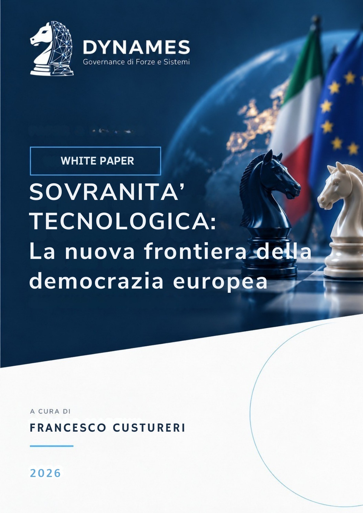 Copertina del White Paper Sovranità tecnologica: la nuova frontiera della democrazia europea